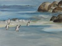 2022_PinguineamStrand_Acryl 100x80